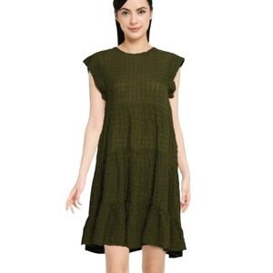 𝅺Vero Moda x Stitch Fix Gianni Tiered Woven Dress Green NWT
